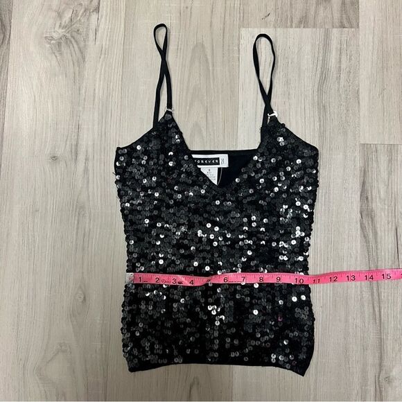 Forever 21 vintage y2k black knit sequin v neck sz S convertible straps NWT - Picture 6 of 14